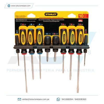 Desarmador juego plano/estrella 10 piezas Stanley 60-100s