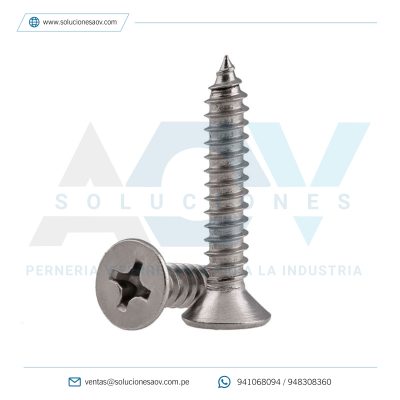 Tornillo Autoroscante Flat Pulgada 304