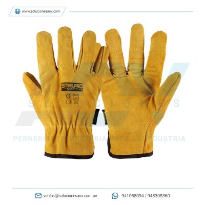 Guante Cuero Carnaza Mostaza Steelpro