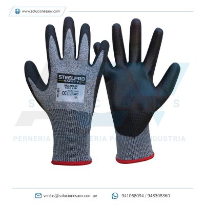 Guante Multiflex MC301 CUT-3 PU Gris/Negro Steelpro