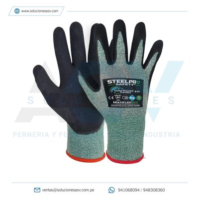 Guante Multiflex Poliéster Eco Látex Sandy Steelpro