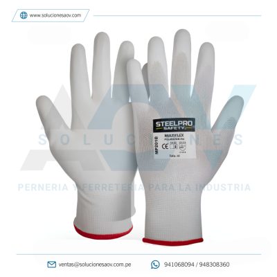 Guante Multiflex Steelpro MP201B PU Blanco