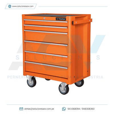 Gabinete Metálico Móvil, 6 Cajones, Capacidad 130 Kg, Truper