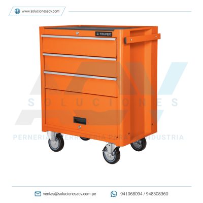 Gabinete Metálico Móvil, 4 Cajones, Capacidad 90 Kg, Truper