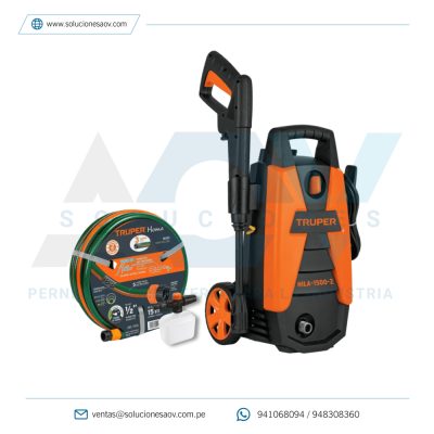 Hidrolavadora Truper 1400 W 1500 PSI + Manguera 15 m