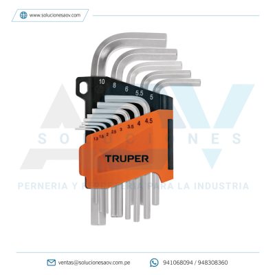 Juego 13 Llaves Allen Mm Punta Hexagonal Con Organizador