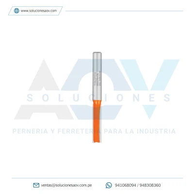 Broca para router, recta 2 filos, 1/4″, larga, Truper, 11453