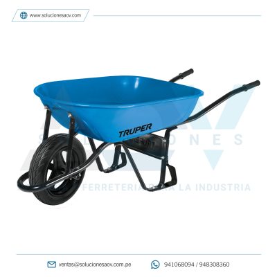 Carretilla 5.5 ft3 Imponchable, bastidor tubular, Truper, 10252