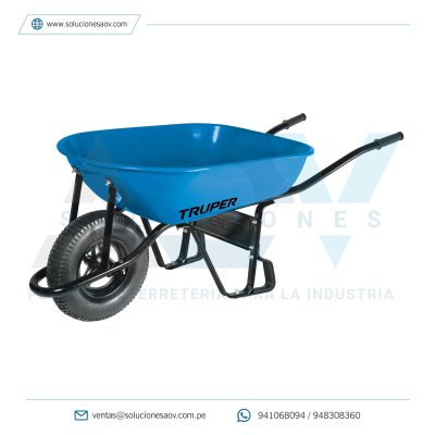 Carretilla 5.5 ft3 Neumática, bastidor tubular, Truper, 11752
