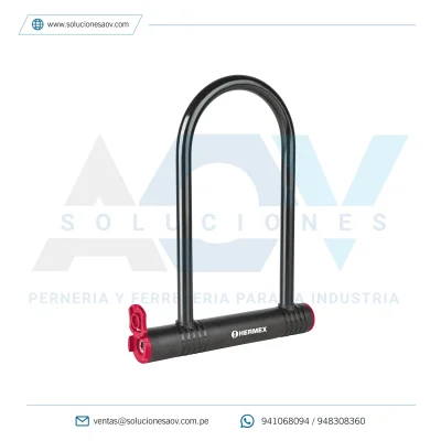 Candado rígido tipo «U» de 20 cm, llave de disco, Truper, 49620