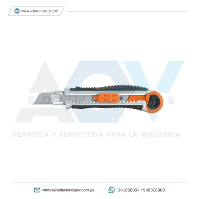 Cutter 18 mm trabajo pesado c/alma metálica, Truper, 16976