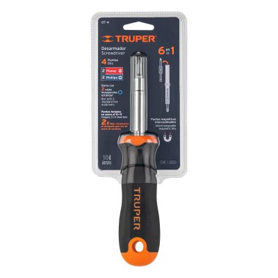 Desarmador 2 puntas dobles y barra con 2 cajas hexagonales, Truper, 14200