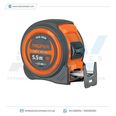 Flexómetro compacto contra impactos, Truper, 12773