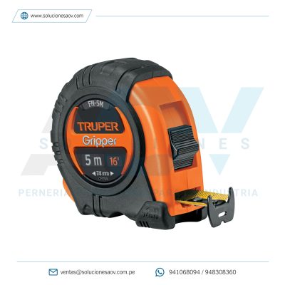 Flexómetro Gripper contra impactos, Truper, 14578