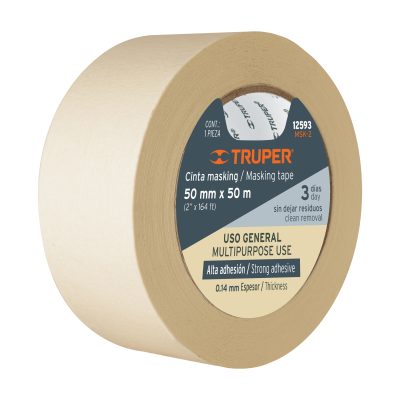 Cinta masking tape de 2″ x 50 m, Truper, 12593