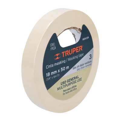 Cinta masking tape de 3/4″ x 50 m, Truper, 12590