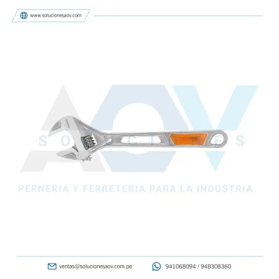 Llave ajustable (perico) 12″ cromada, Truper, 15512