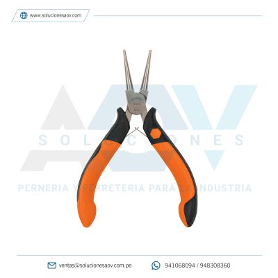 Mini pinza de punta redonda 5″ mango Comfort Grip, Truper, 17370