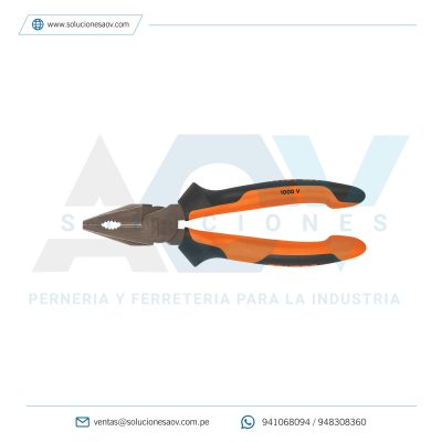 Pinza para electricista 8″ alta palanca, Truper, 17330