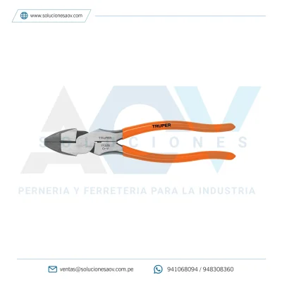 Pinza para electricista 9″ alta palanca, Truper, 17328