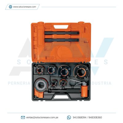 Juego de 9 tarrajas para tubo de 1/2″ a 2″, Truper, 13071