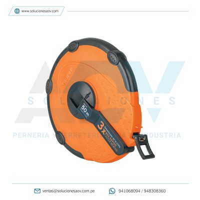Cinta métrica larga 50m fibra de vidrio, carcasa plástica, Truper, 12640