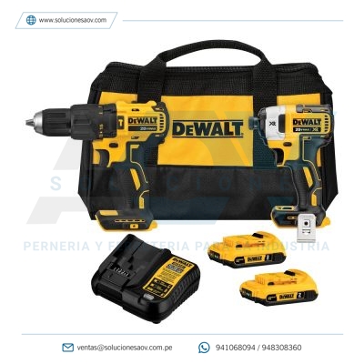 Combo Taladro + Atornillador 20V DeWalt DCK223D2-B2